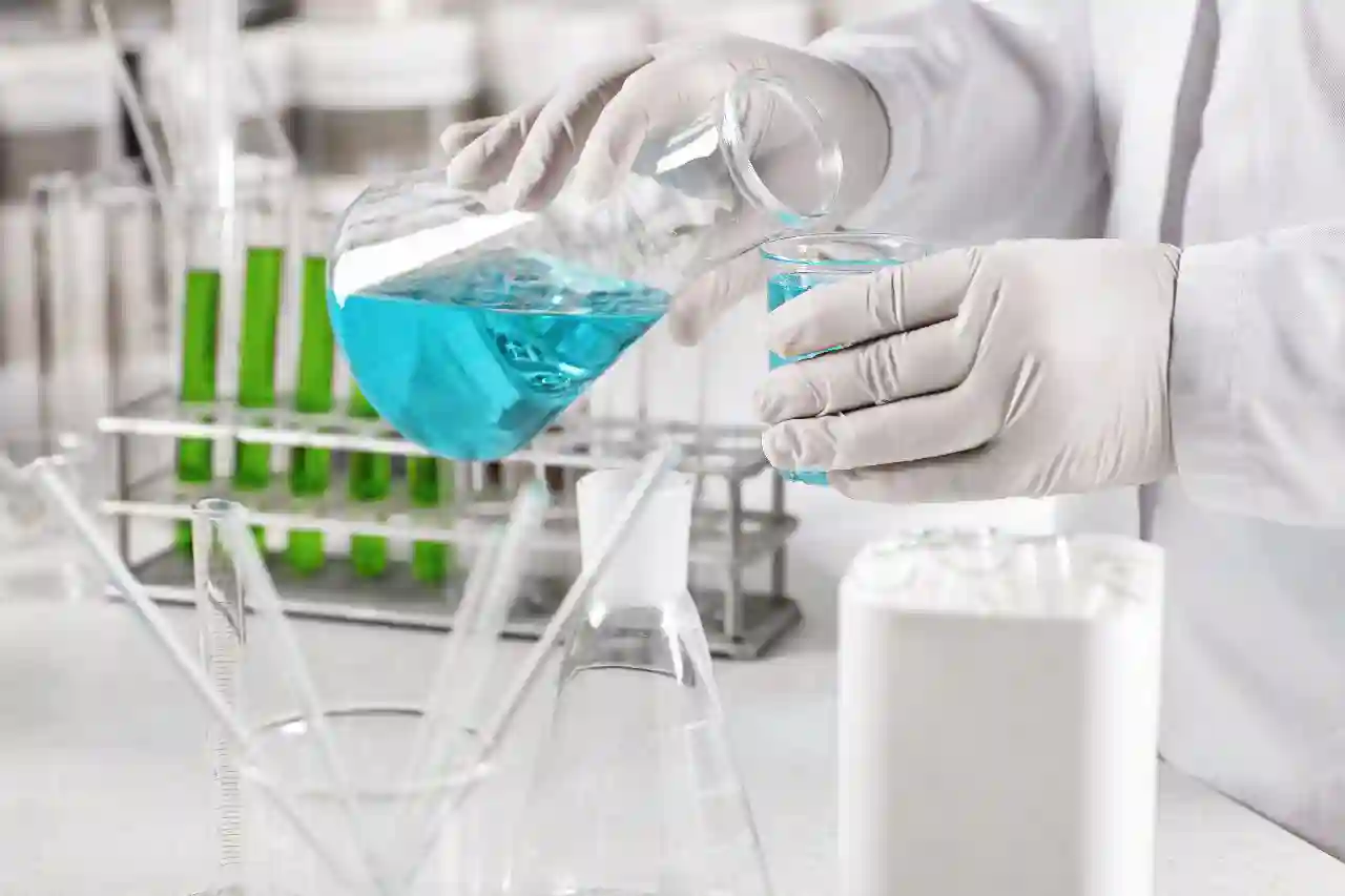 a chemist is doing experiments in the laboratory